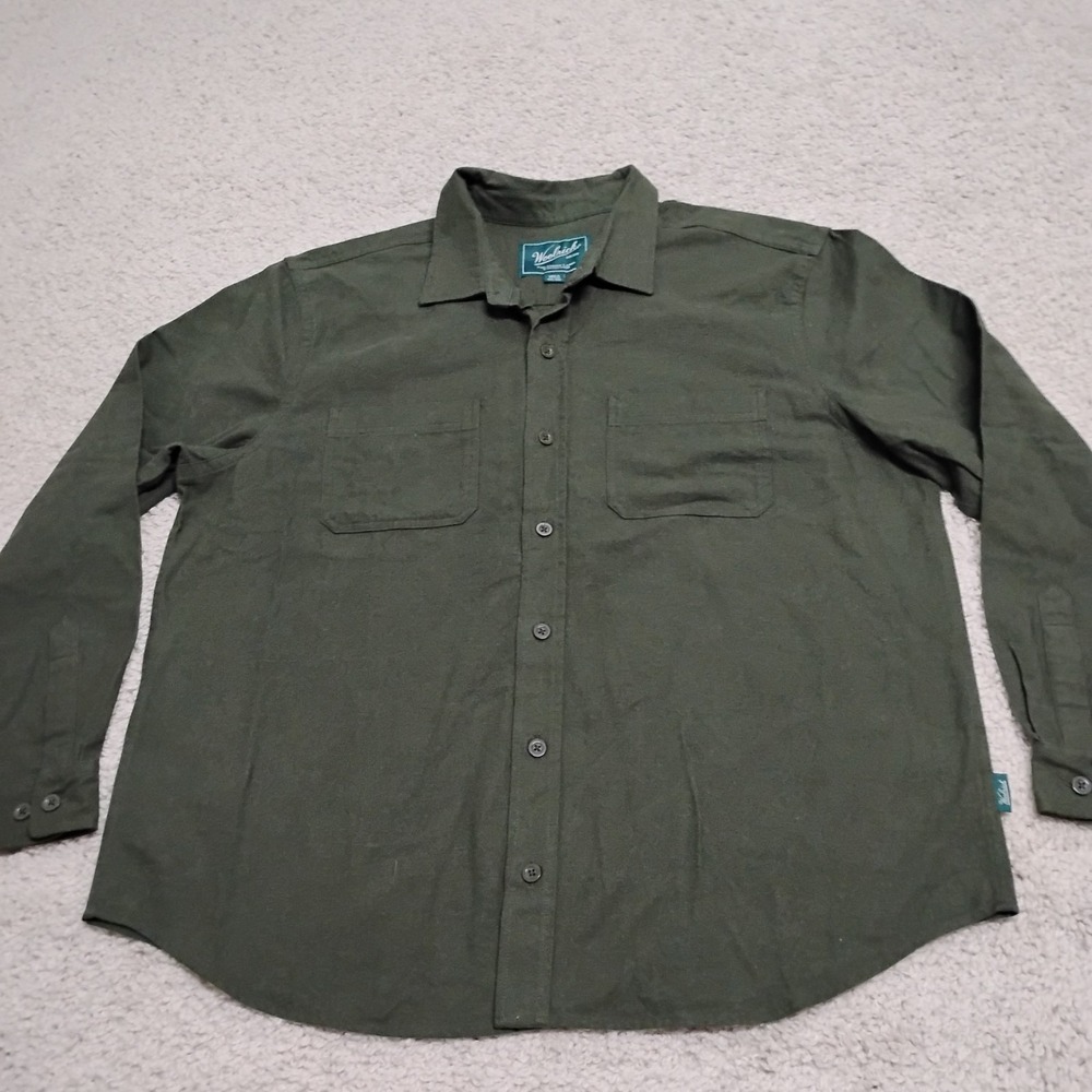 Woolrich Shirt Mens 2XL Green Label Collection Cotton Flannel Hiking Soft Pocket